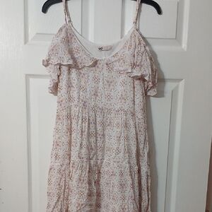 SO Cream Sundress with Lavender & Tan Floral Print